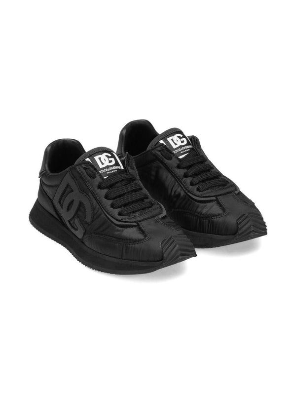 Sneakers per bambino Dolce & Gabbana Kids nere con applicazione logo