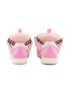 Sneakers per bambina Lanvin Enfant rosa con lacci oversize a zigzag