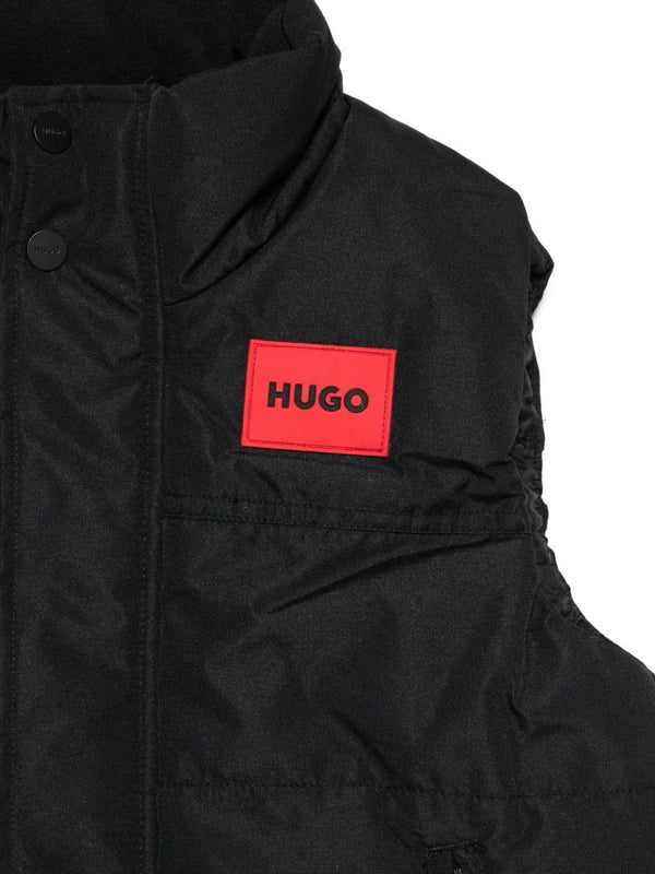 Gilet per bambino Hugo Kids nero con design trapuntato