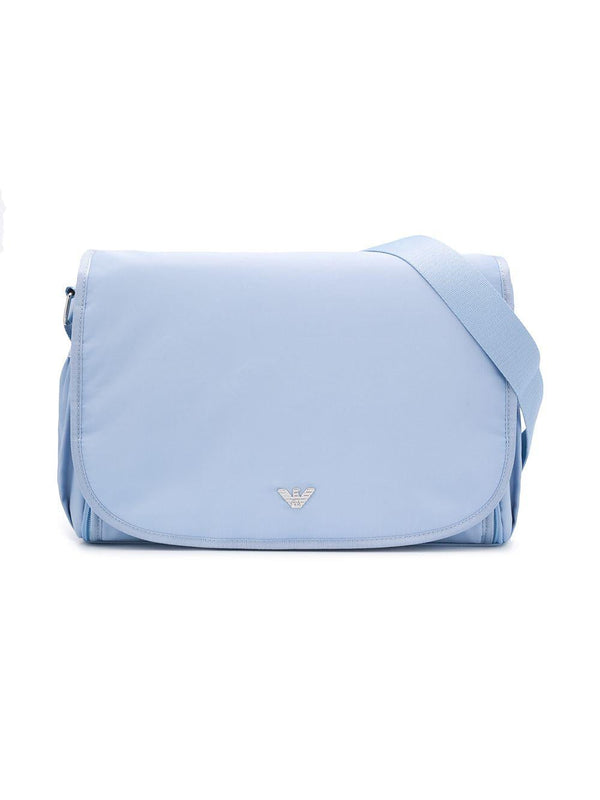 Borsa fasciatoio per neonato Emporio Armani Kids azzurro con applicazione logo