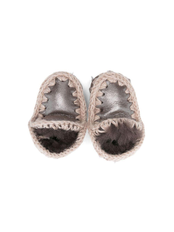 Stivali Eskimo per neonata Mou Kids grigi con effetto metalizzato