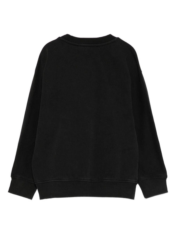 Felpa per bambino Stella McCartney Kids nero con tasca applicata con logo