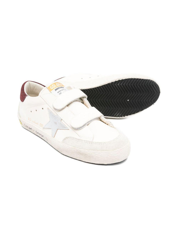 Sneakers Old School per bambino Golden Goose Kids bianche con chiusura a strappo