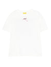 T-shirt per bambina Off-White Kids bianca con effetto vernice e logo stampato