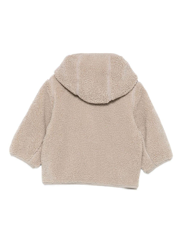Cappotto in pelliccia sintetica per neonati K Way Kids beige con cappuccio effetto teddy