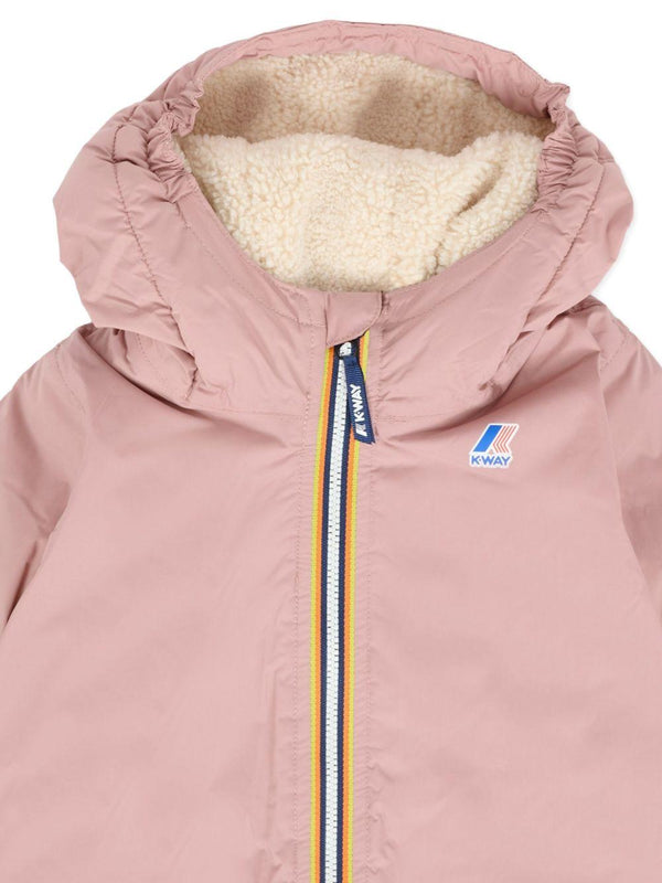Piumino per neonata K Way Kids rosa con cappuccio