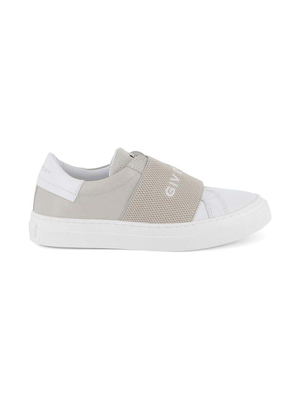 Sneakers per bambina Givenchy Kids beige con scritta con logo