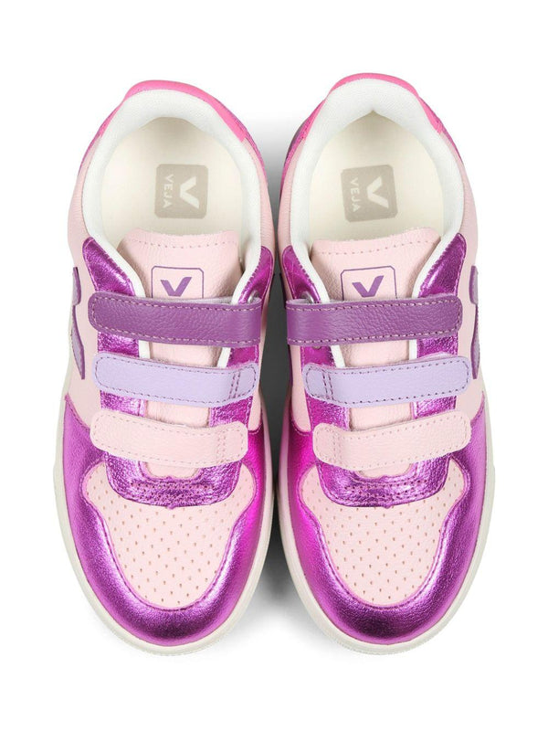 Sneakers V-10 per bambina VEJA Kids fucsia con chiusura a strappo
