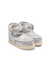 Stivaletti Eskimo per bambina Mou Kids argentate con fodera in shearling