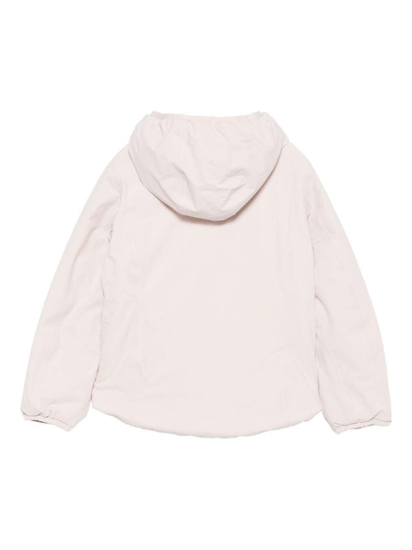 Giubbino per bambina K-Way Kids rosa con cappuccio classico