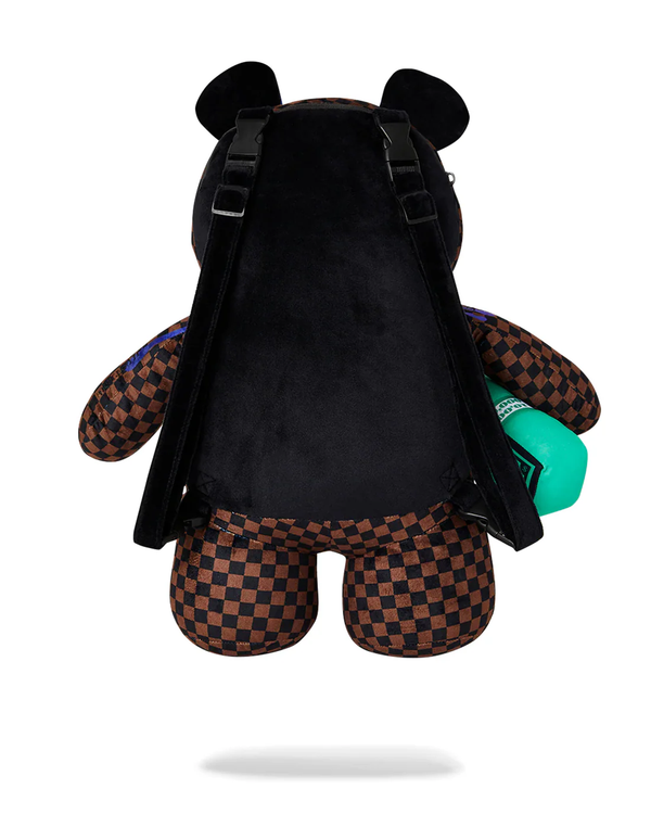 Zaino orsetto per bambino Sprayground Kid marrone con motivo a quadri