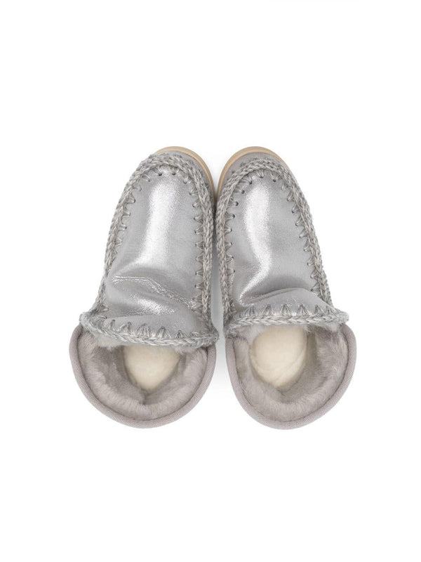 Stivaletti Eskimo per bambina Mou Kids argentate con fodera in shearling