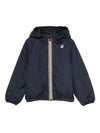 Giacca per bambino K Way Kids Le Vrai blu con dettagli a righe