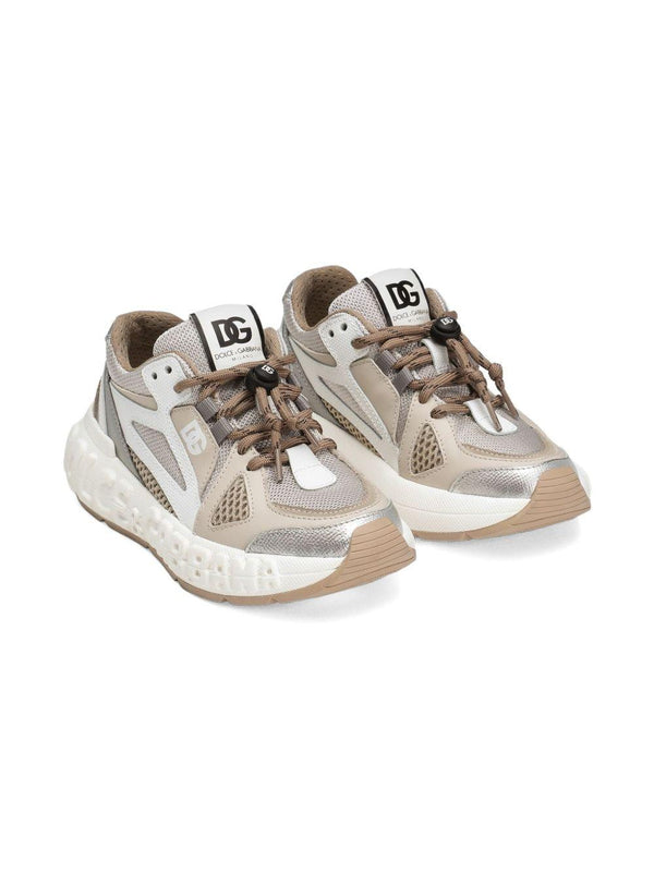 Sneakers per bambini Dolce & Gabbana Kids beige con suola chunky