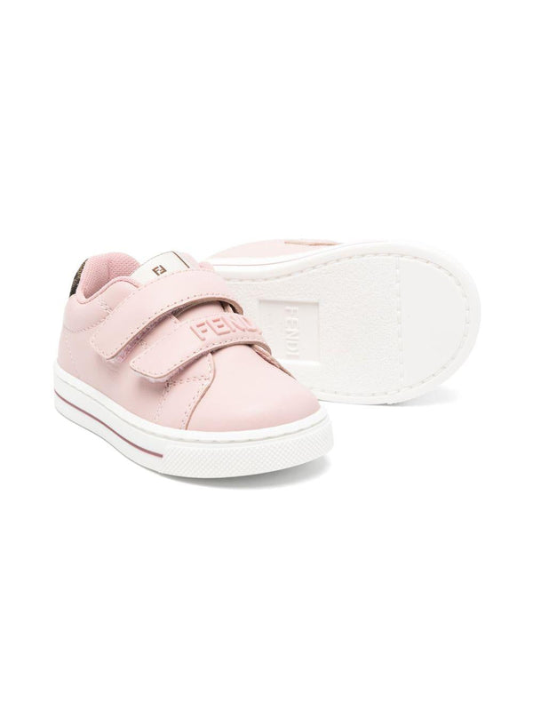 Sneakers per bambina Fendi Kids rosa con chiusura con doppio strappo