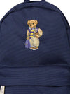 Zaino per bambino Polo Ralph Lauren Kids blu con orsetto ricamato