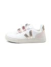 Sneakers V-10 per bambina VEJA Kids bianche con chiusura a strappo