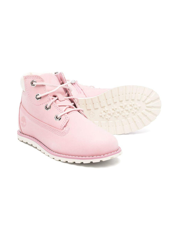 Stivali per bambina Timberland Kids Pokey Pine rosa con chiusura laterale con zip