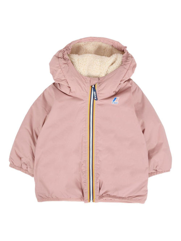 Piumino per neonata K Way Kids rosa con cappuccio