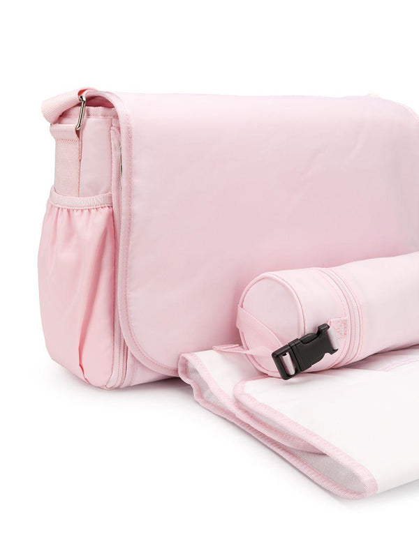 Borsa fasciatoio per neonata Emporio Armani Kids rosa con applicazione logo