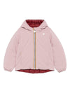 Giubbino per bambina K-Way Kids rosa con design reversibile