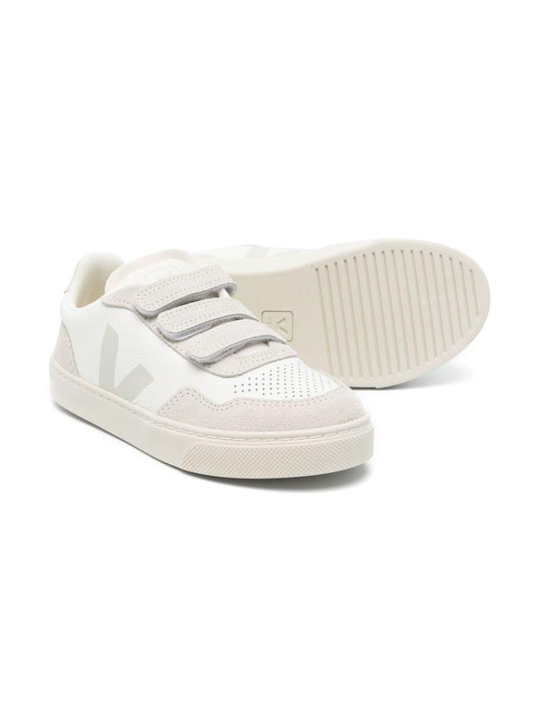 Sneakers V-90 per bambini VEJA Kids bianco con chiusura frontale a strappo