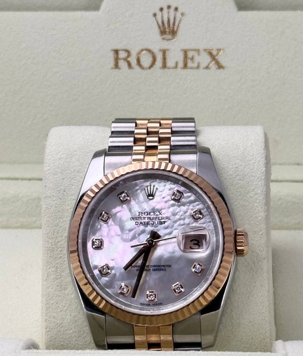 Rolex Datejust 36, MOP dial, Two tone