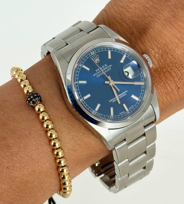 Rolex Datejust, Blue Dial, with box and papers