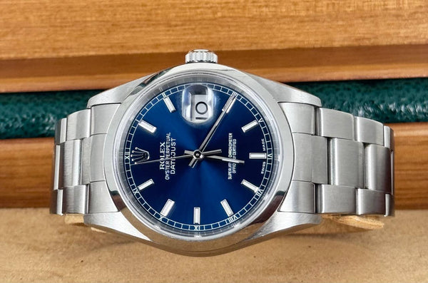 Rolex Datejust, Blue Dial, with box and papers