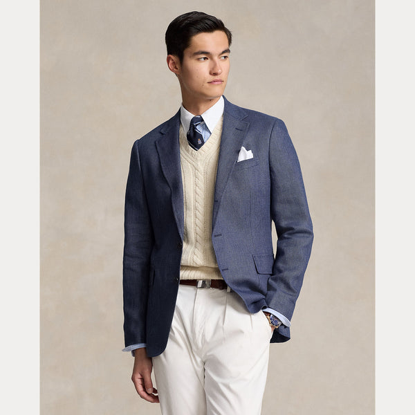 SOFT MODERN POLO TICK-WEAVE SUIT JACKET