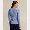 CABLE-KNIT COTTON V-NECK SWEATER