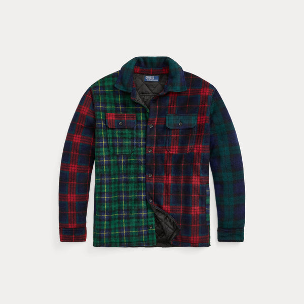 PLAID PATCHWORK FLEECE SHIRT JACKET