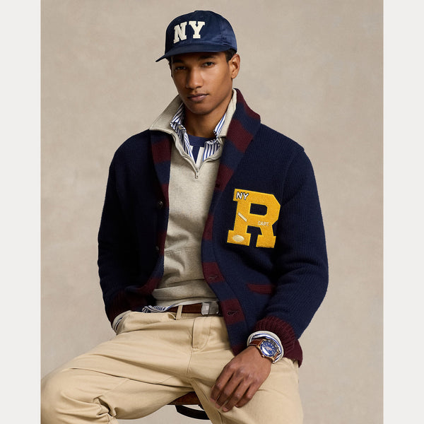 WOOL-BLEND LETTERMAN CARDIGAN