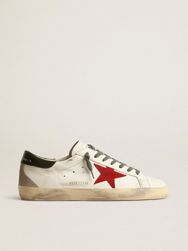 Super-Star Men's with red suede star and green leather heel tab "LAST PIECES"