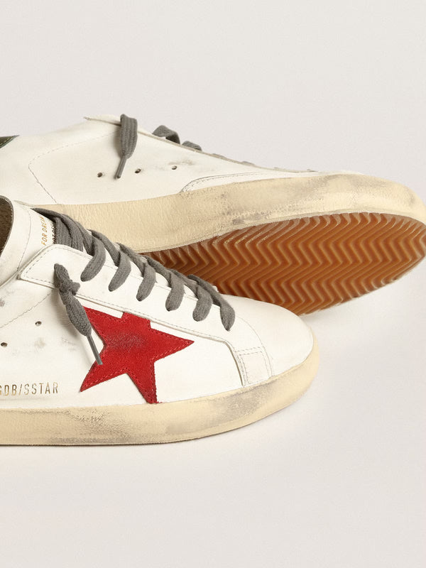 Super-Star Men's with red suede star and green leather heel tab "LAST PIECES"