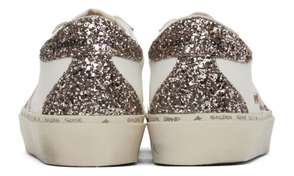 Golden Goose Hi Star 'White Antique Pink Glitter' 