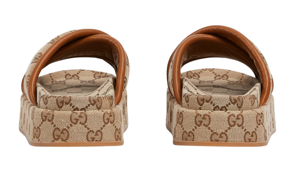 Gucci Women's GG Platform Sandal "Beige And Dark Brown" 