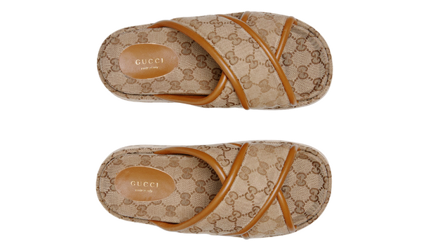Gucci Women's GG Platform Sandal "Beige And Dark Brown" 