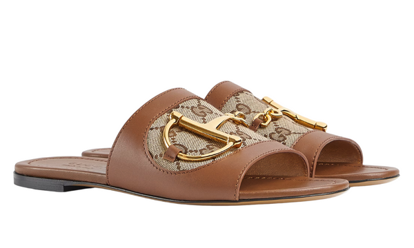 Gucci Slide Sandal With Horsebit "Light Brown" 
