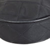 CHANEL 1989-1991 Round Shoulder Bag Black Satin