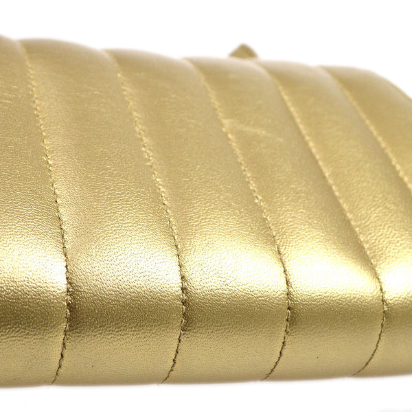 CHANEL 1994-1996 Gold Lambskin Vertical Shoulder Bag