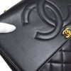 CHANEL 1991-1994 Chain Shoulder Bag Black Lambskin