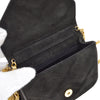 CHANEL 1989-1991 Diamond Shoulder Bag Mini Black Suede