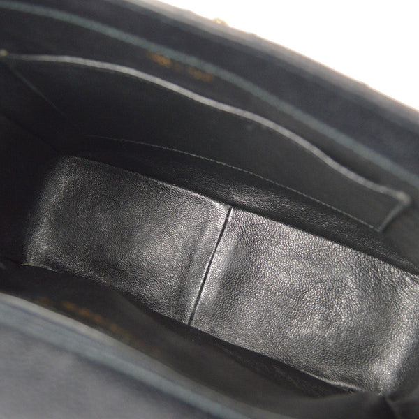 CHANEL 1996-1997 Flap Box Shoulder Bag Small Black Caviar