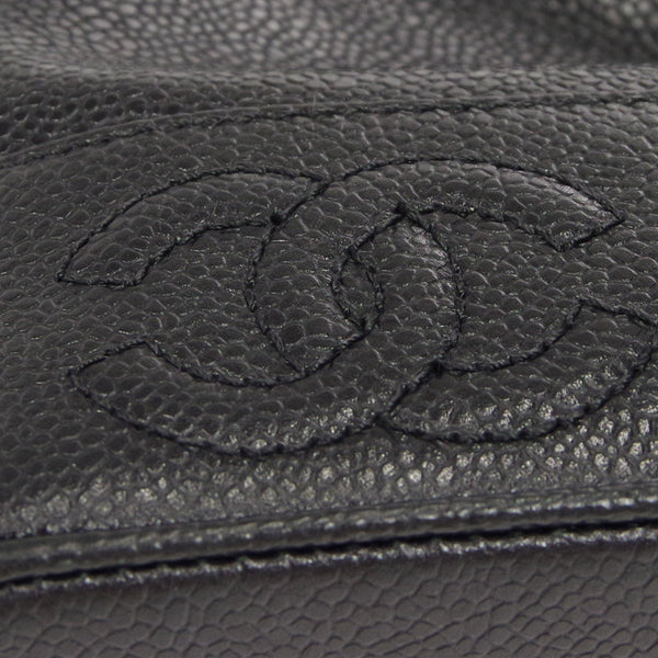 CHANEL 1994-1996 Triple CC Shoulder Bag Black Caviar