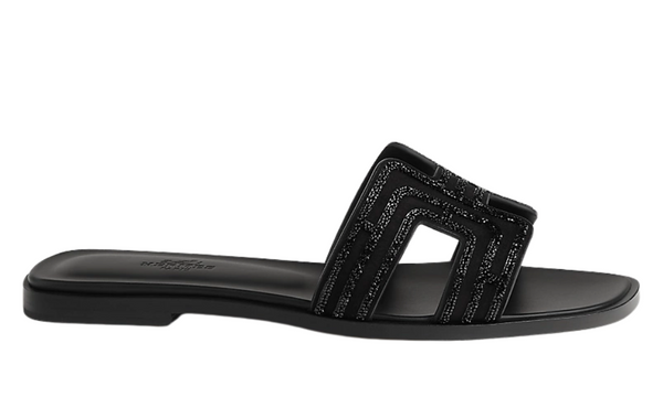 HERMES Oran Sandal iconic "H" Black