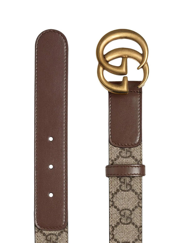 Leather belt with 4 cm GG buckle.