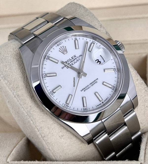 Rolex Datejust 41 White Dial Full Set