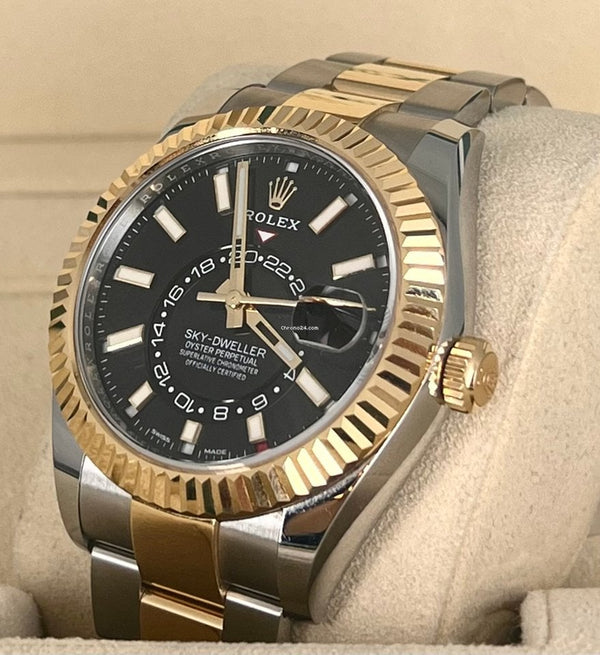 Sky-Dweller Steel/Gold Black Dial