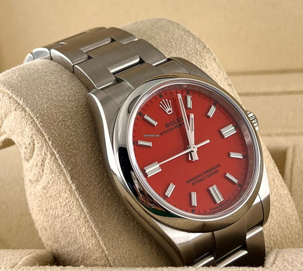 Oyster Perpetual 36 Coral Red Dial Discontinued Full Set